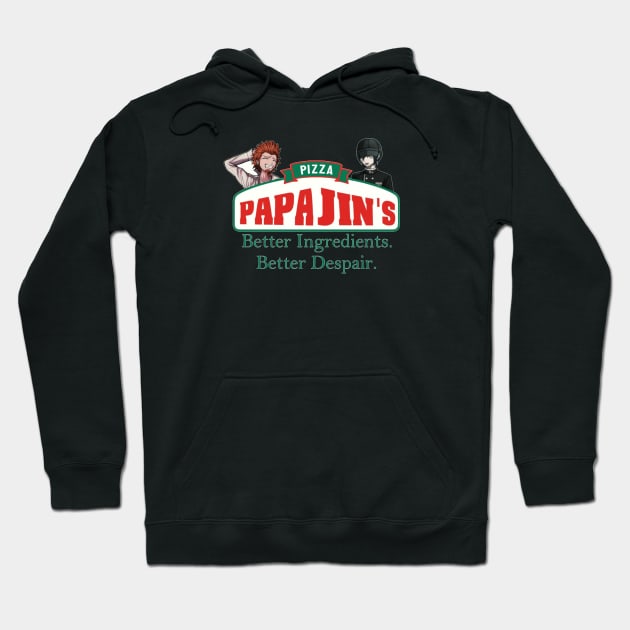 Danganronpa Papa John's Hoodie by jillyroberts